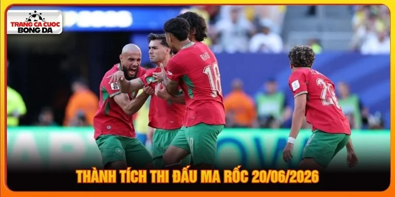 Thành tích thi đấu Ma Rốc 20/06/2026 Thành tích thi đấu Ma Rốc 20/06/2026